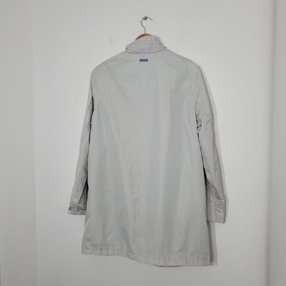 West Coast Connection Off White Windbreaker Trench Coat Jacket Zip Front Pockets - Picture 9 of 11